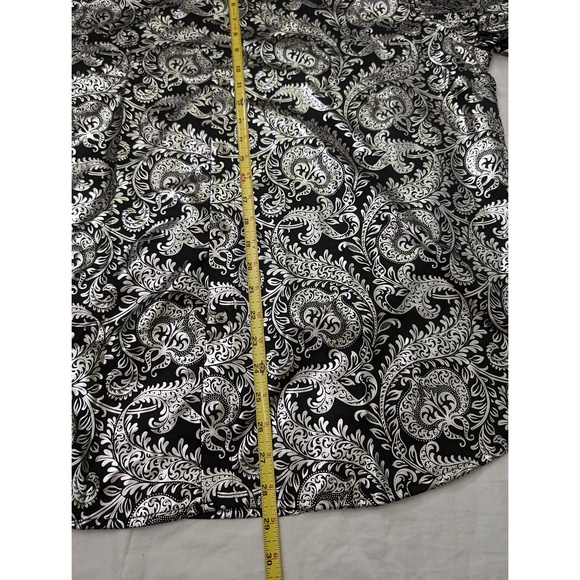 Paisley Silver Men's shirt Button-up Black Silver Sz 2XL Shiny - Picture 6 of 7